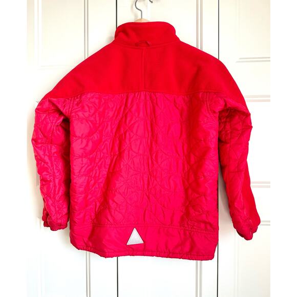 L.L BEAN Jacket Unisex Kids M 10-12 Red Quilted Fleece Pockets - Picture 2 of 11